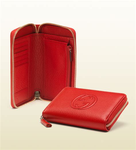 red gucci wallet zip|Gucci red wallet women.